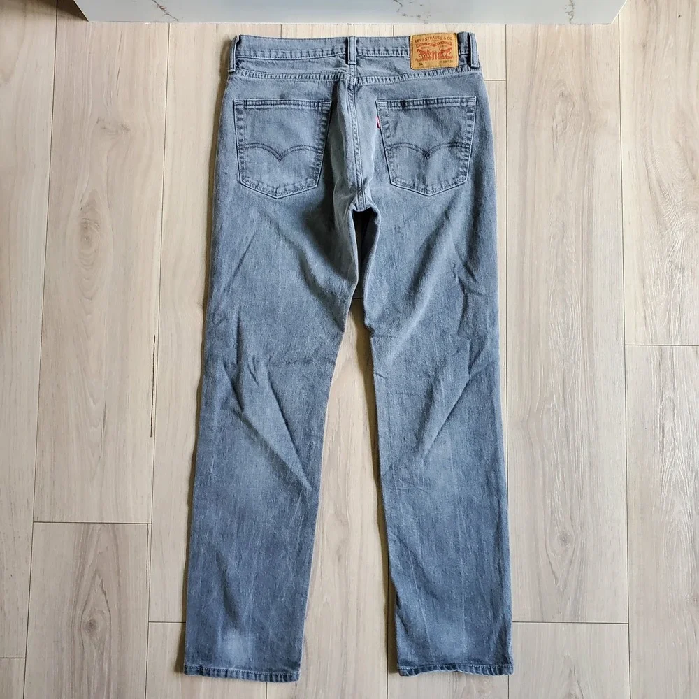 Levis 541 Jeans Mens 33x34 Grey Athletic Taper Stretch Denim Tapered Pants